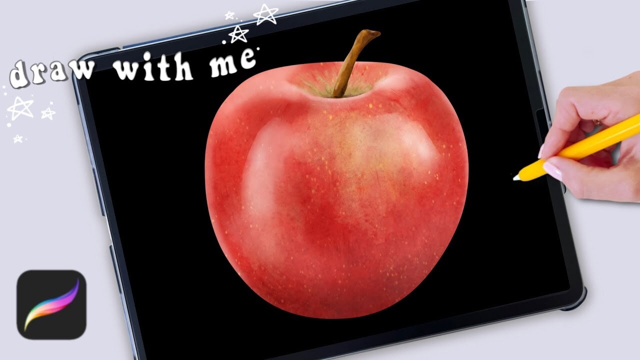 [Proyek Pemula] Cara Menggambar Buah Apel Realistis Di Procreate