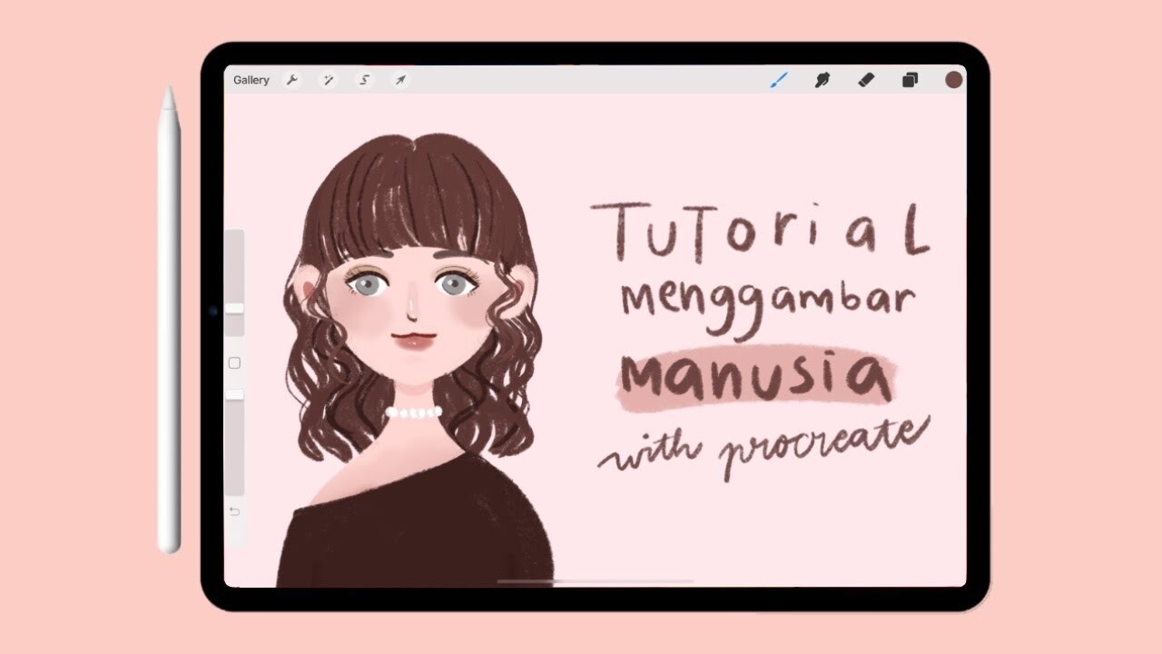 Tutorial Menggambar di Procreate dengan Brush GRATIS Bawaan with ipad ...